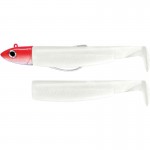 Leurre Souple combo Offshore Black Minnow 90 Blanc TP Rouge Fiiish