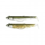Leurre Souple Double combo Offshore Black Minnow 70 kaki/Kaki pailleté Fiiish
