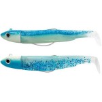 Leurre Souple Double combo Offshore Black Minnow 90 bleu glow / shiny blue Fiiish